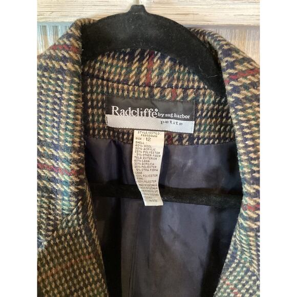 Women's RADCLIFFE By Sag Harbor Multi Color Patterned Blazer Size 12P - Picture 3 of 6